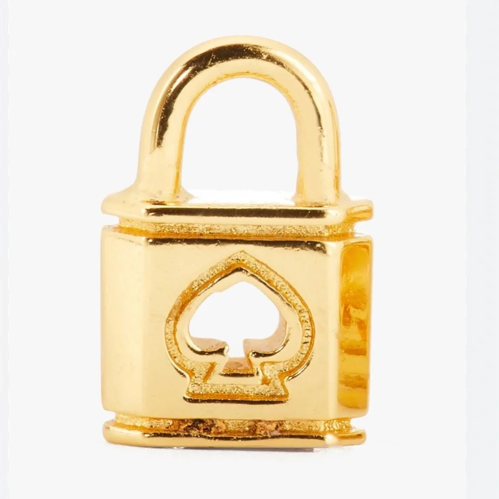 Kate Spade New York Gold Lock and Spade‎ Studs Earrings with box & dust bag new